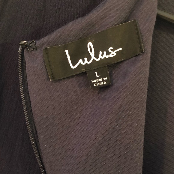 Navy Blue Lulus Dress - Picture 3 of 4